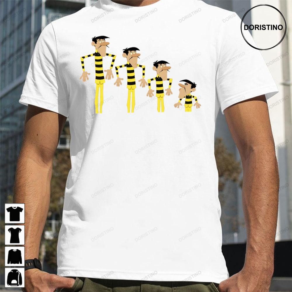 Daltons Anime Tv Movie Yellow Child Escape Prison Lucky Luke Limited Edition T-shirts